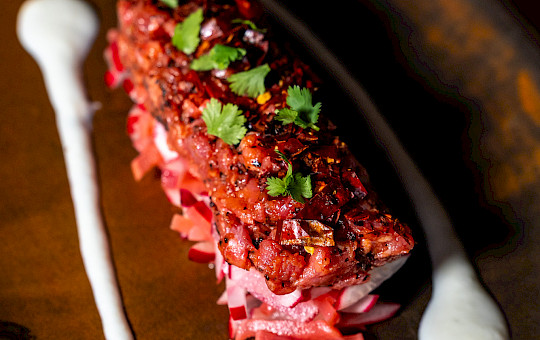 Gallery Delights - Beef tartare and burrata